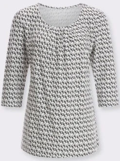 3/4-Arm-Shirt mit Katzen-Druck