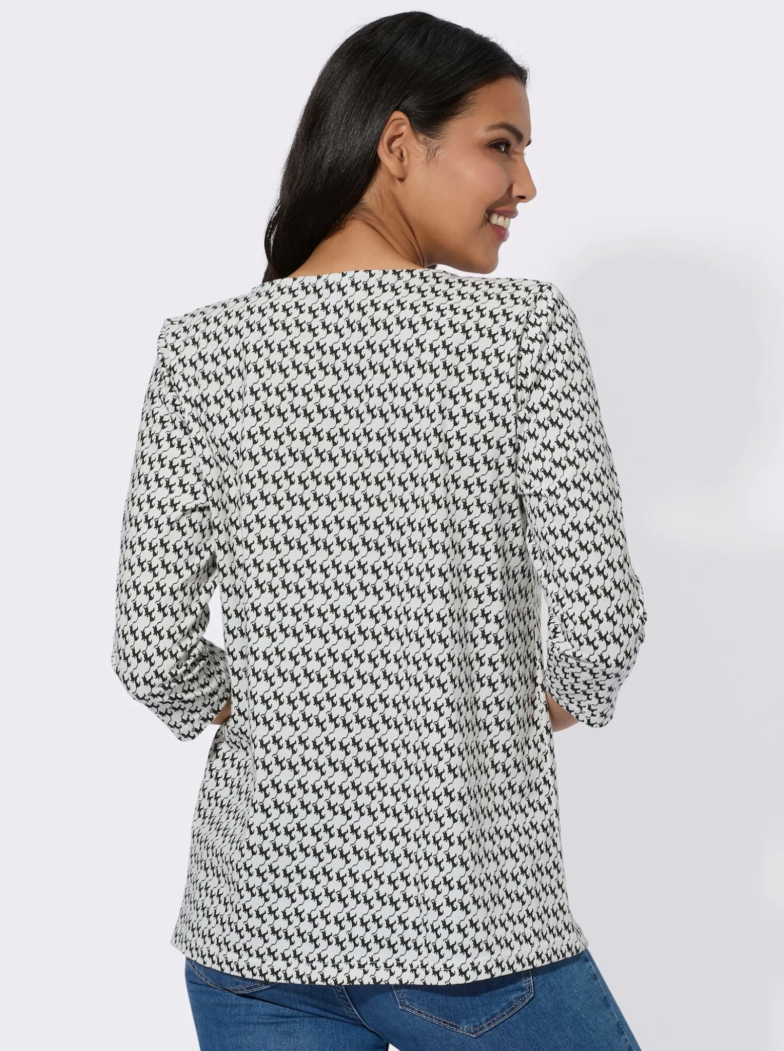 3/4-Arm-Shirt mit Katzen-Druck