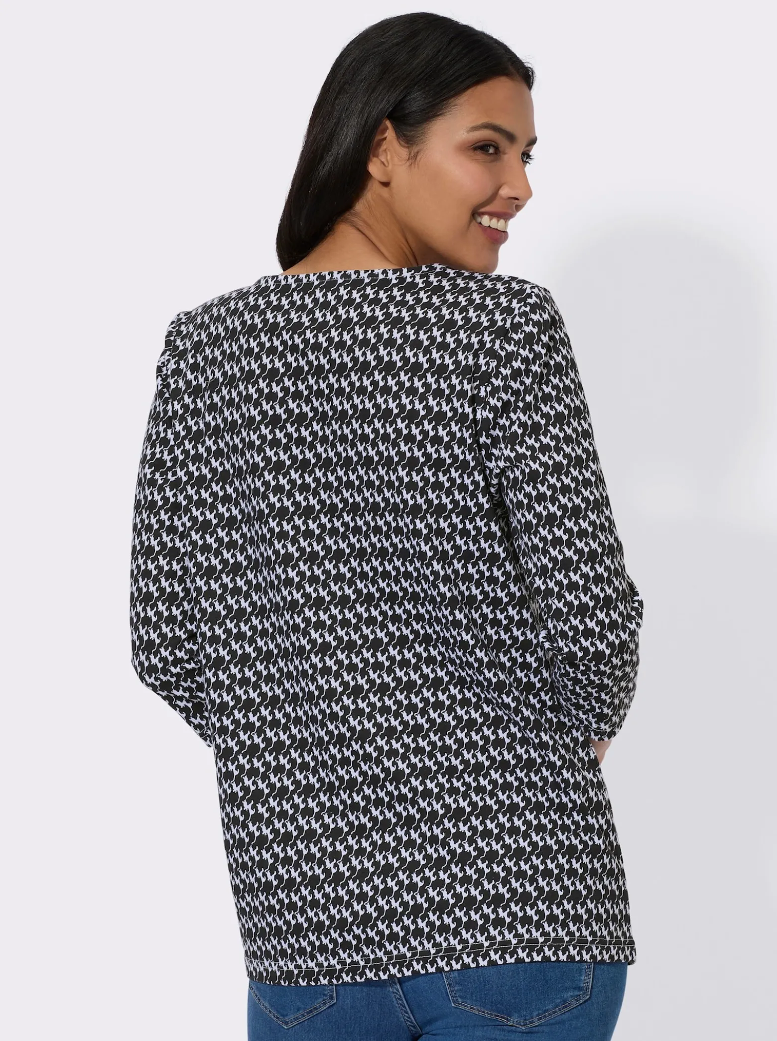 3/4-Arm-Shirt mit Katzen-Druck