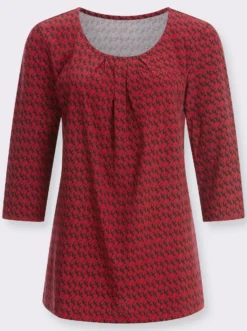 3/4-Arm-Shirt mit Katzen-Druck