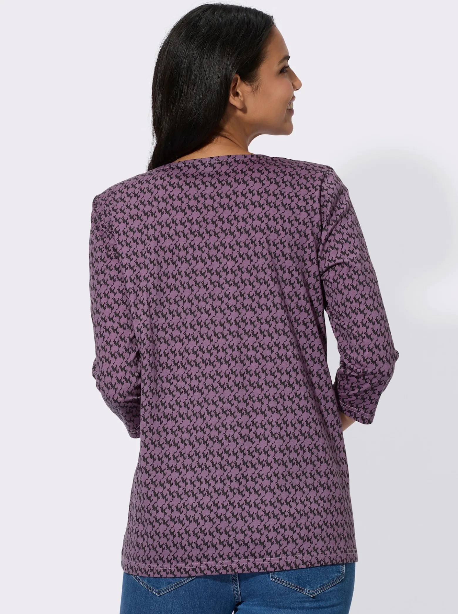 3/4-Arm-Shirt mit Katzen-Druck