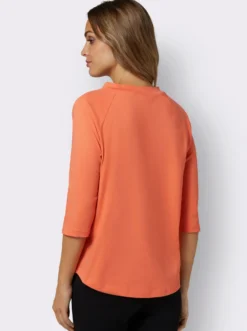 3/4-Arm-Shirt mit Kelchkragen