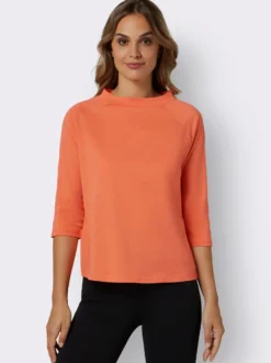 3/4-Arm-Shirt mit Kelchkragen