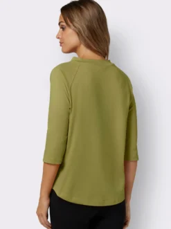 3/4-Arm-Shirt mit Kelchkragen