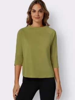 3/4-Arm-Shirt mit Kelchkragen