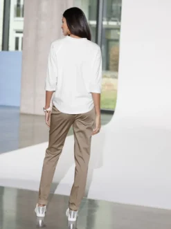 3/4-Arm-Shirt mit Kelchkragen