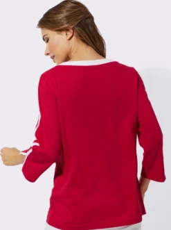 3/4-Arm-Shirt mit kontrastfarbenen Details