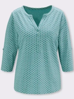 3/4-Arm-Shirt mit krempelbaren Ärmeln