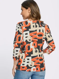 3/4-Arm-Shirt mit Lettering-Druck