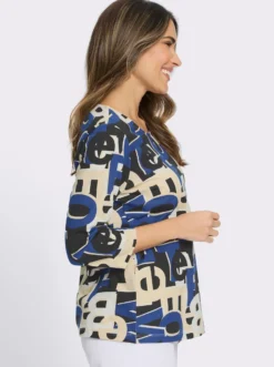 3/4-Arm-Shirt mit Lettering-Druck