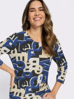 3/4-Arm-Shirt mit Lettering-Druck