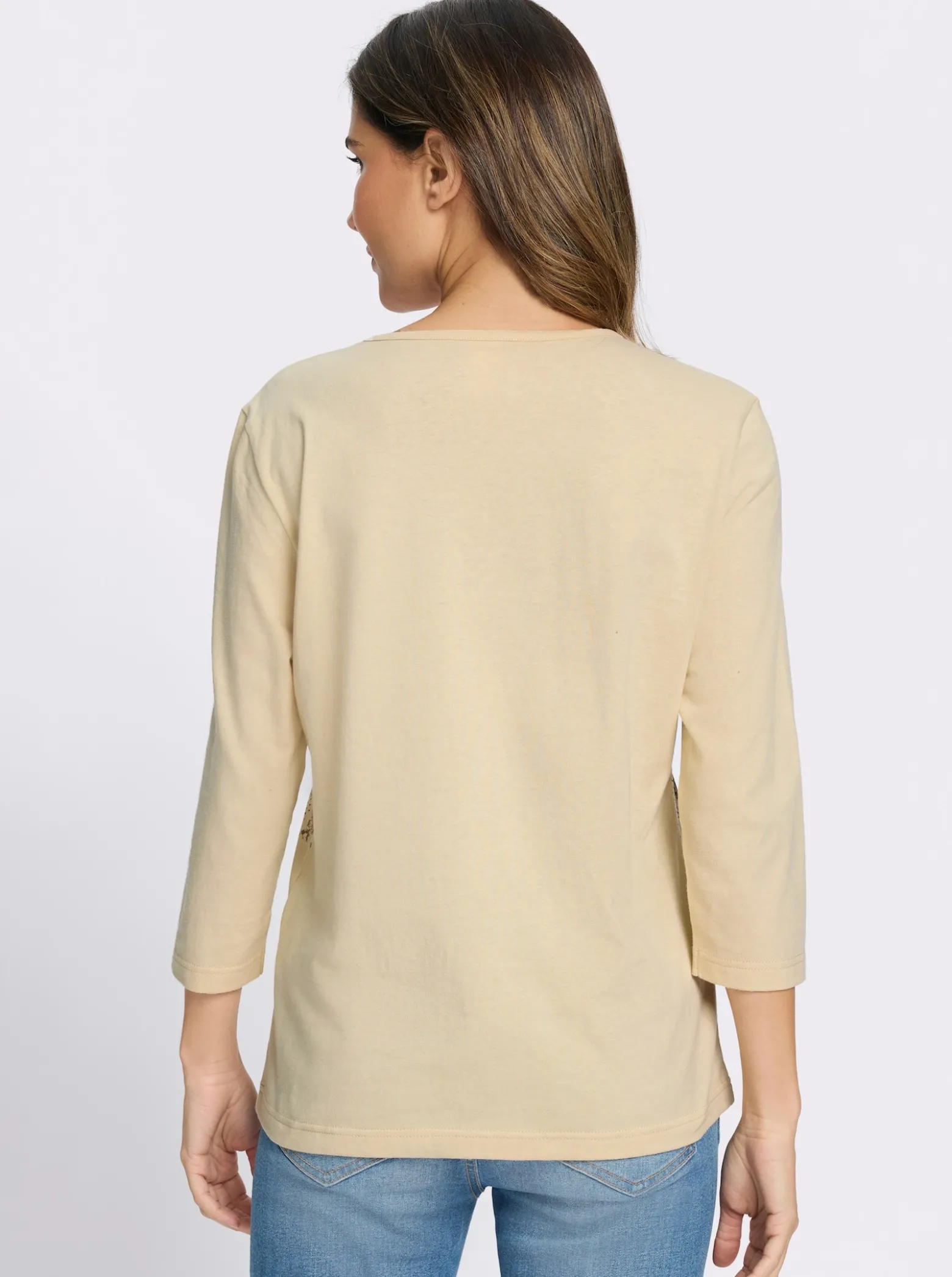 3/4-Arm-Shirt mit Lettering-Druck