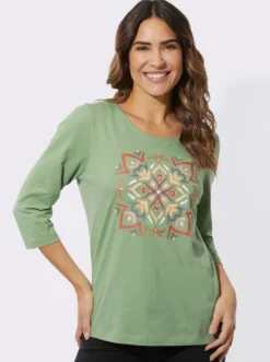 3/4-Arm-Shirt mit Mandala-Druck