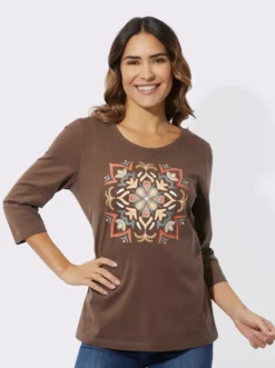 3/4-Arm-Shirt mit Mandala-Druck