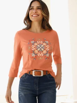 3/4-Arm-Shirt mit Mandala-Druck