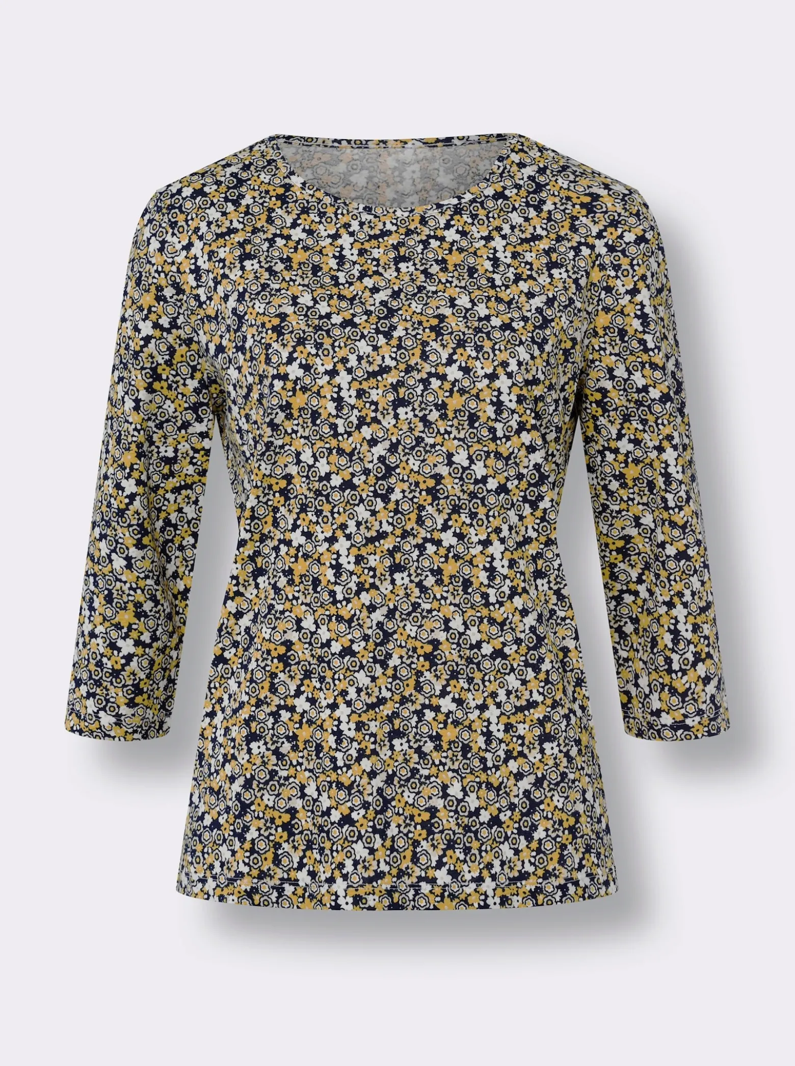 3/4-Arm-Shirt mit Millefleurs-Muster