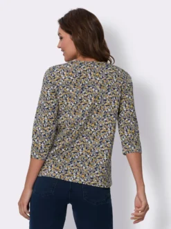 3/4-Arm-Shirt mit Millefleurs-Muster