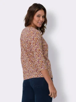 3/4-Arm-Shirt mit Millefleurs-Muster
