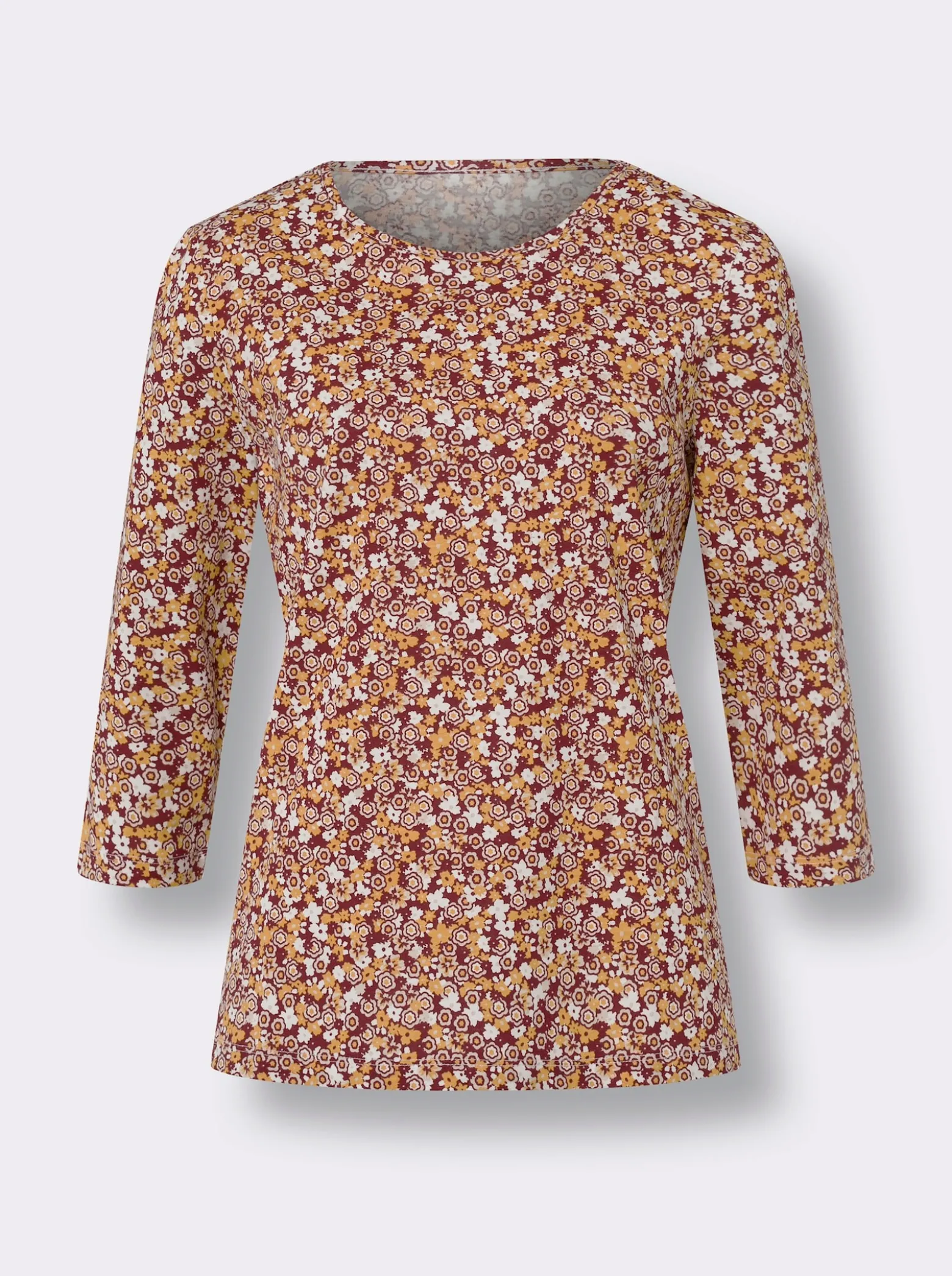 3/4-Arm-Shirt mit Millefleurs-Muster