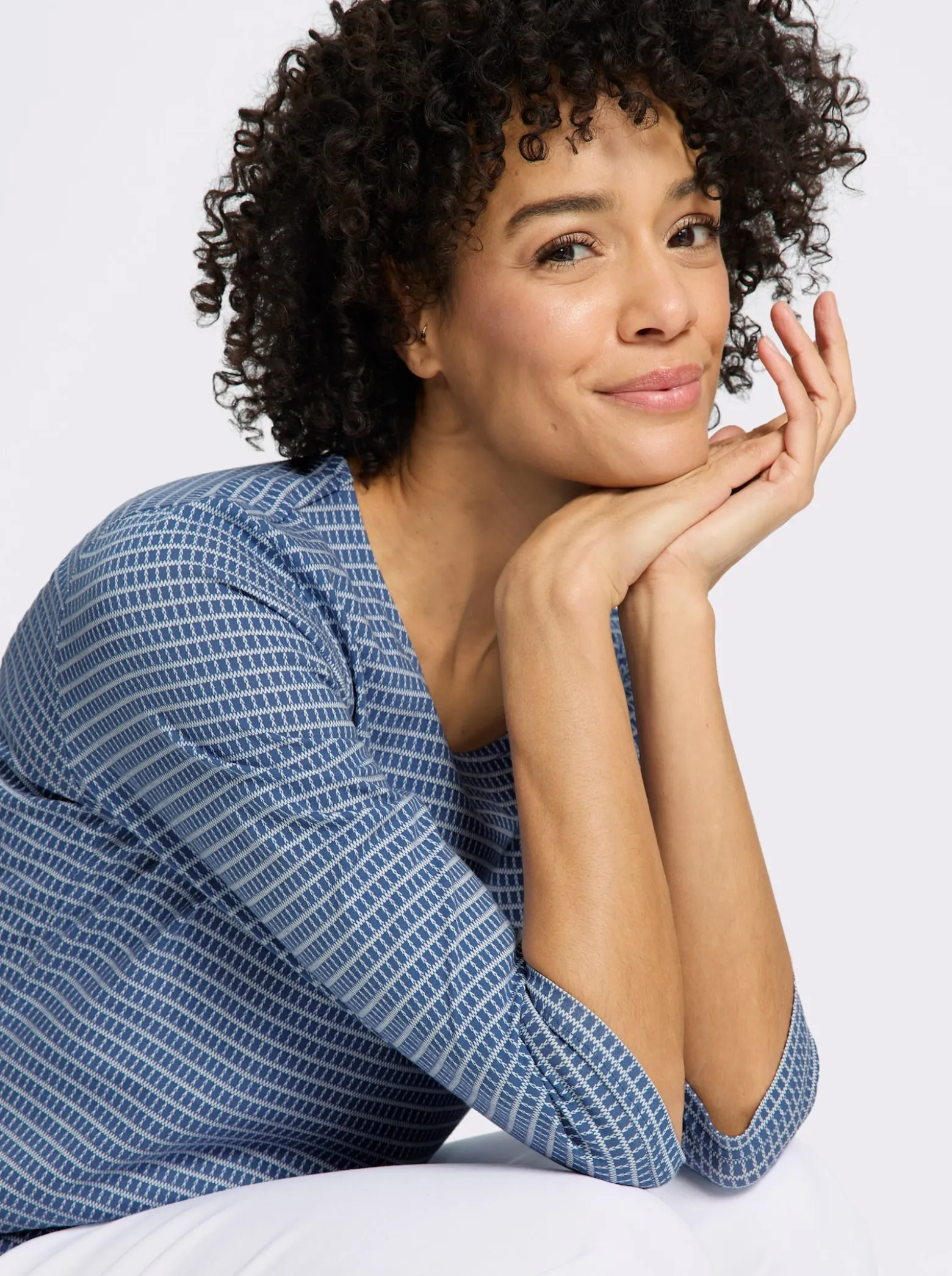 3/4-Arm-Shirt mit Minimal-Druck