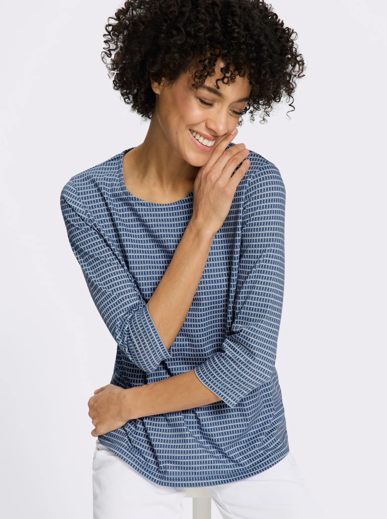 3/4-Arm-Shirt mit Minimal-Druck