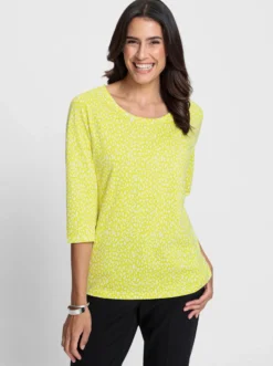 3/4-Arm-Shirt mit Minimal-Druck