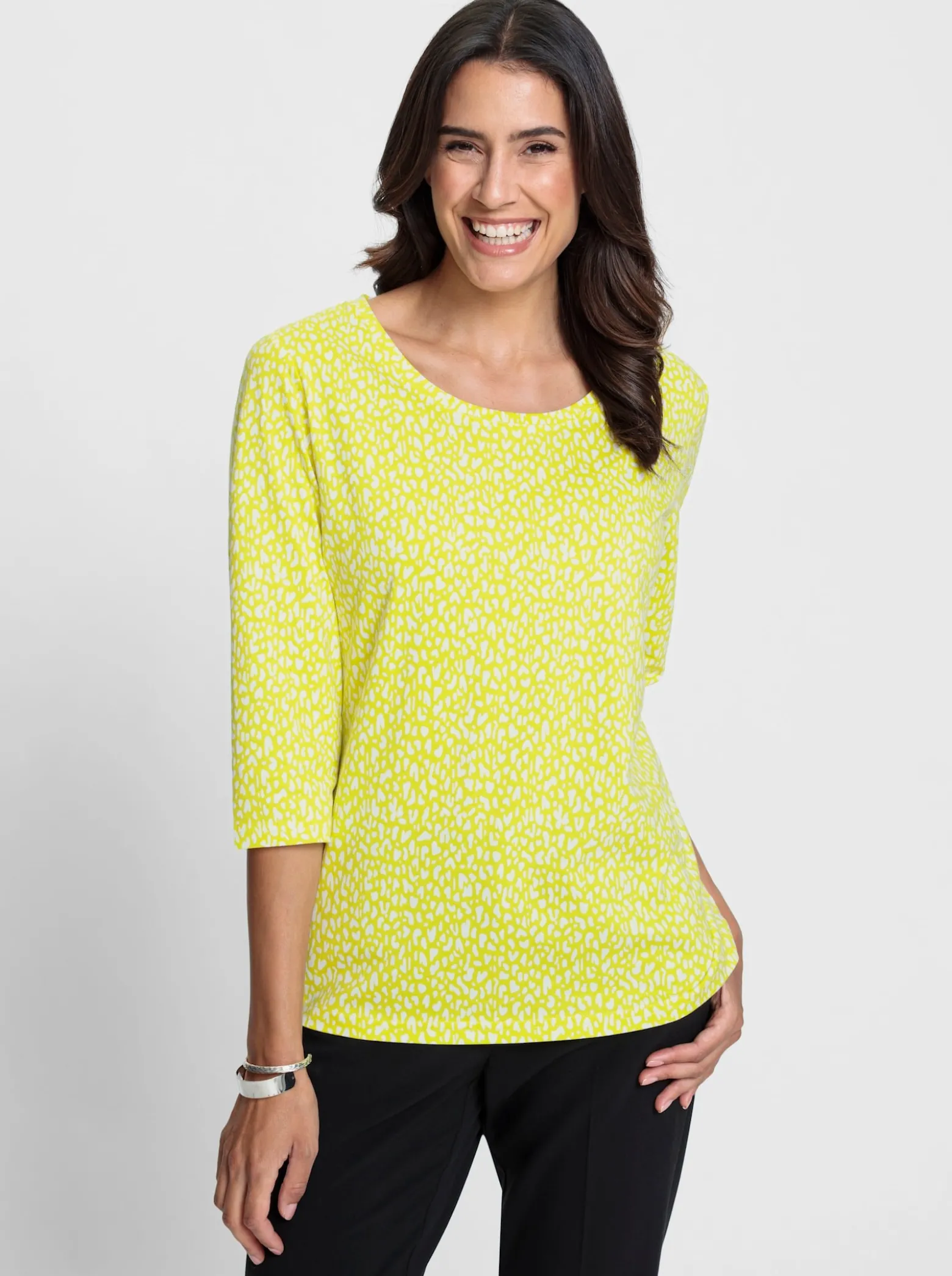 3/4-Arm-Shirt mit Minimal-Druck
