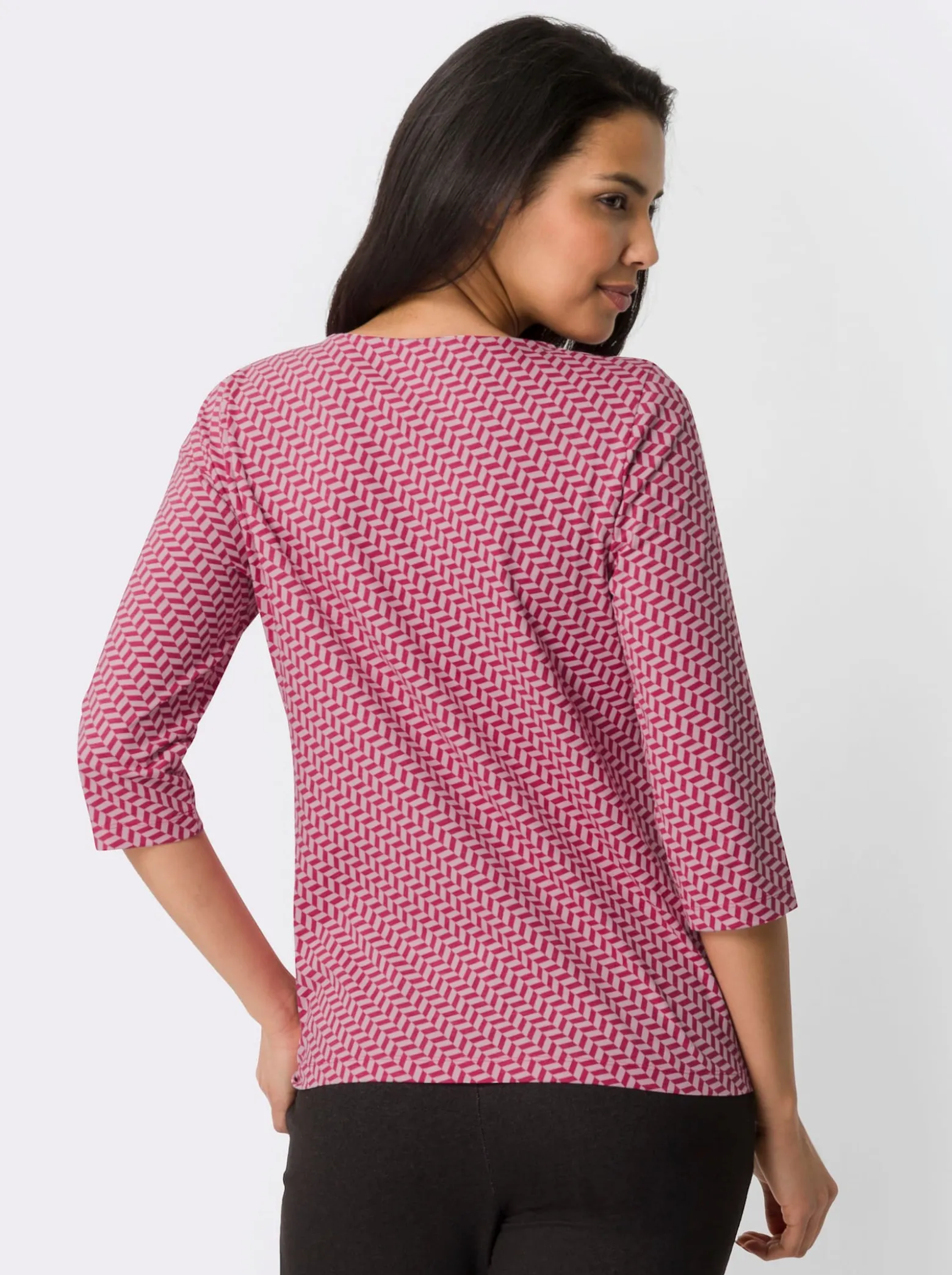 3/4-Arm-Shirt mit Minimal-Druck