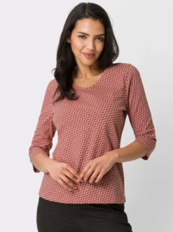 3/4-Arm-Shirt mit Minimal-Druck