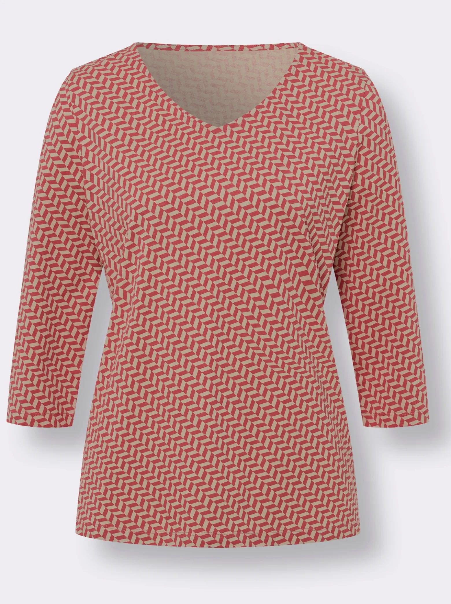 3/4-Arm-Shirt mit Minimal-Druck