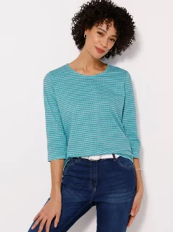 3/4-Arm-Shirt mit Minimal-Druck
