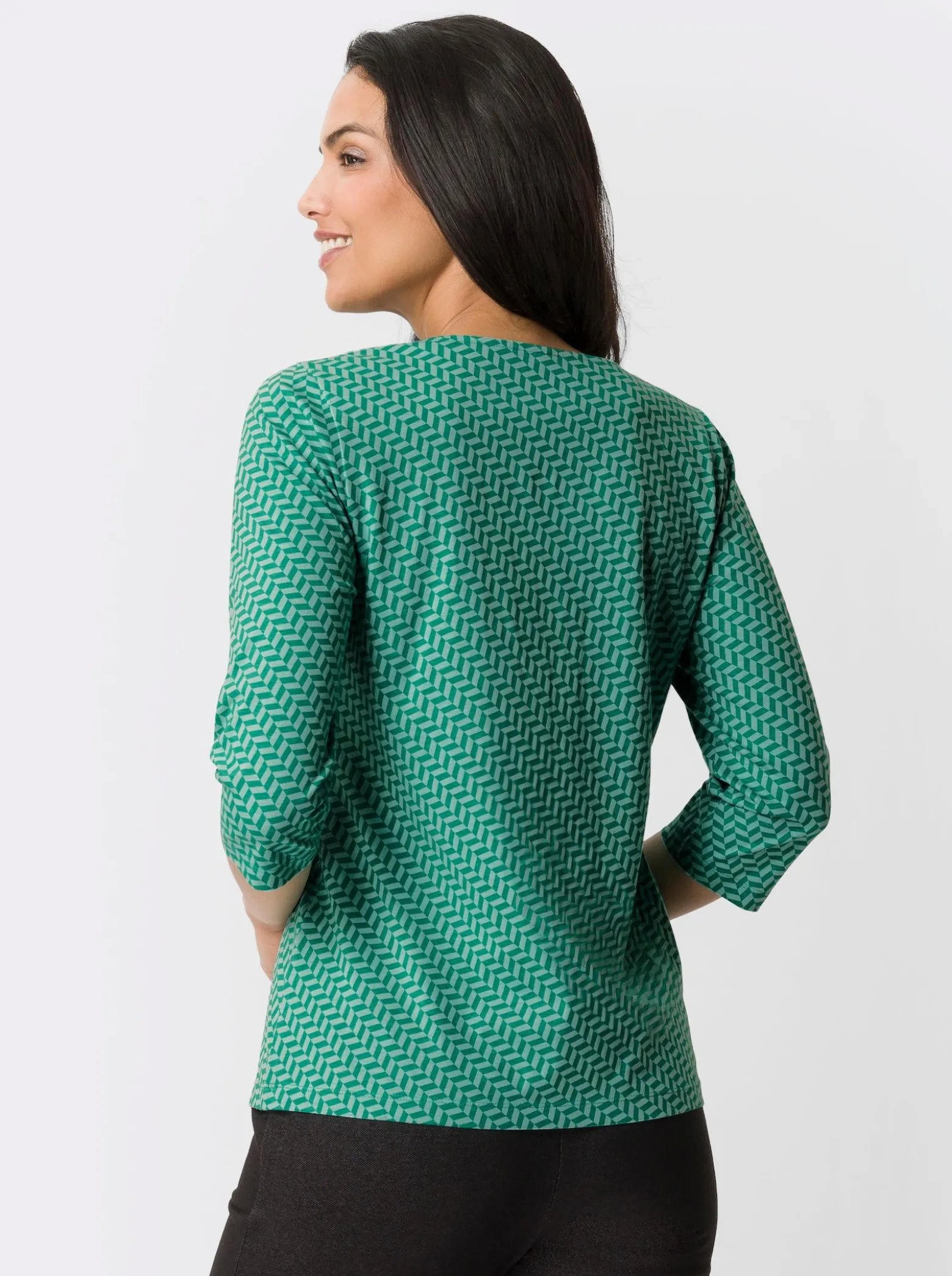 3/4-Arm-Shirt mit Minimal-Druck