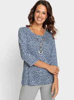 3/4-Arm-Shirt mit Minimal-Druck