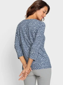 3/4-Arm-Shirt mit Minimal-Druck