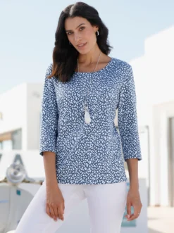 3/4-Arm-Shirt mit Minimal-Druck