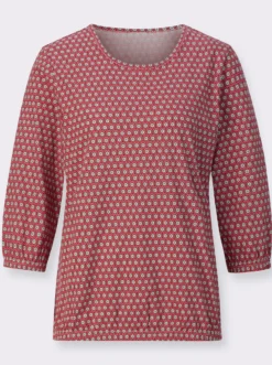 3/4-Arm-Shirt mit Minimal-Muster