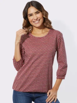 3/4-Arm-Shirt mit Minimal-Muster