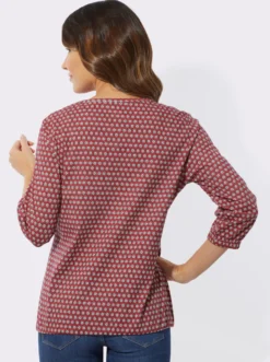 3/4-Arm-Shirt mit Minimal-Muster