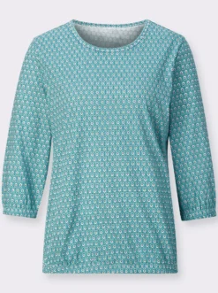 3/4-Arm-Shirt mit Minimal-Muster