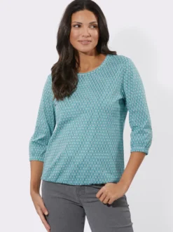 3/4-Arm-Shirt mit Minimal-Muster