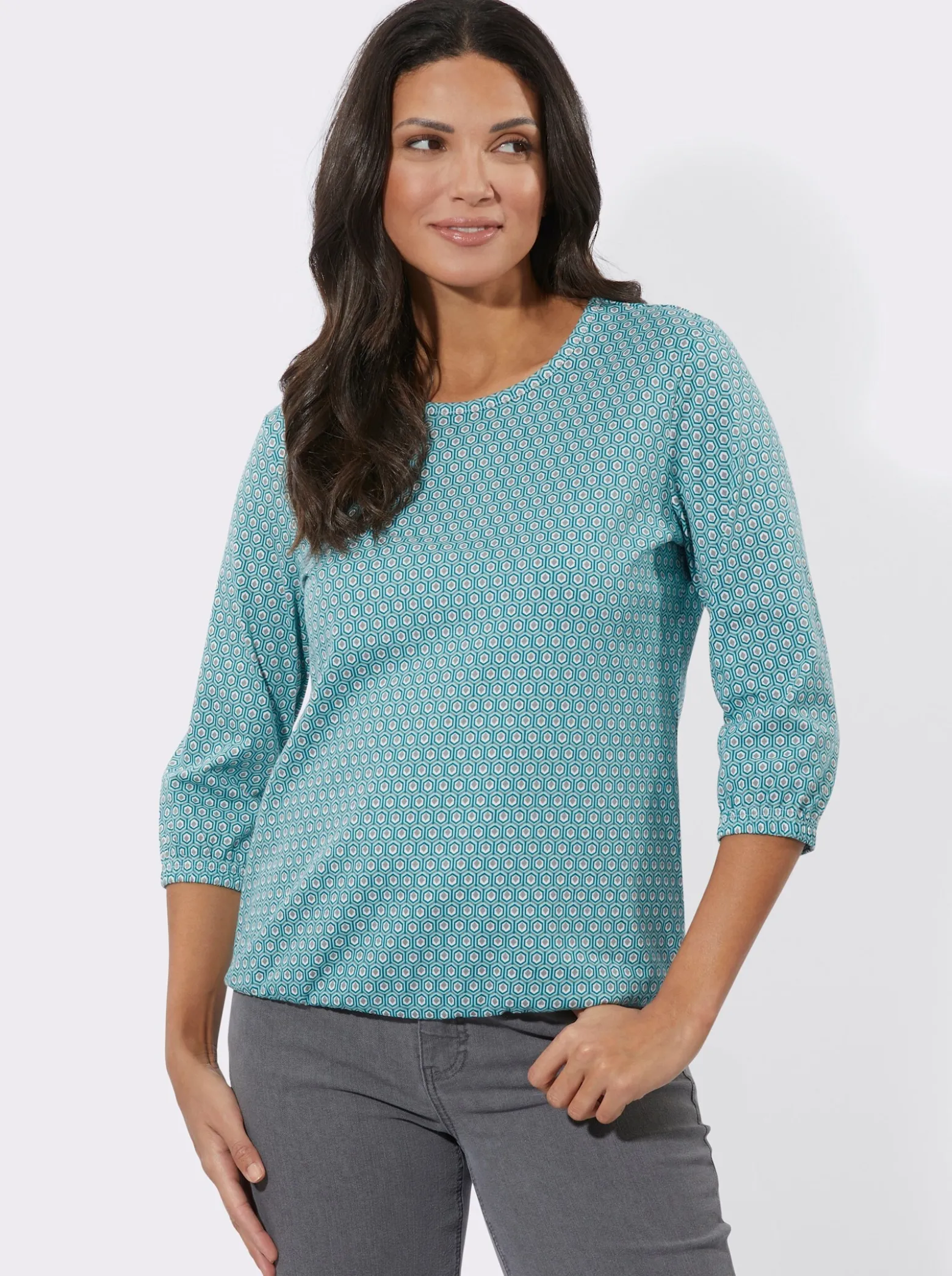 3/4-Arm-Shirt mit Minimal-Muster