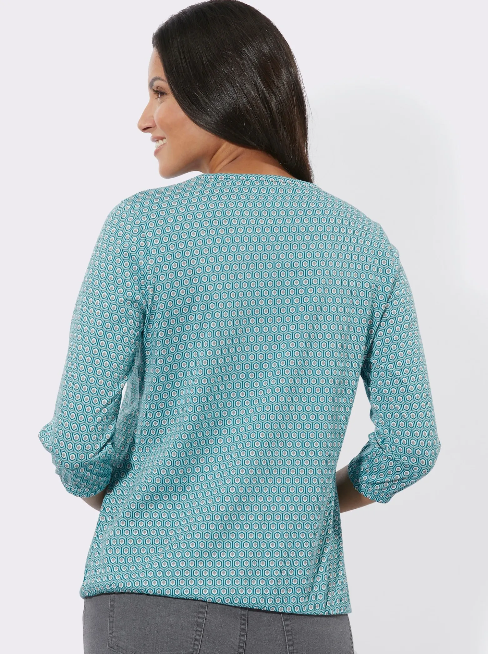 3/4-Arm-Shirt mit Minimal-Muster