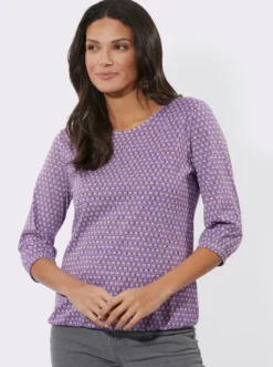 3/4-Arm-Shirt mit Minimal-Muster
