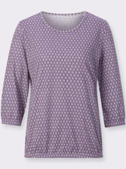 3/4-Arm-Shirt mit Minimal-Muster