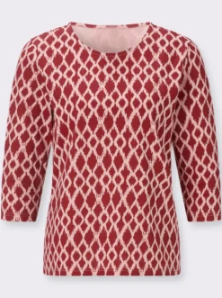 3/4-Arm-Shirt mit modischem Druckmuster