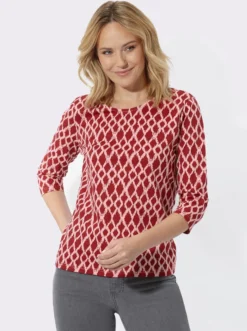 3/4-Arm-Shirt mit modischem Druckmuster