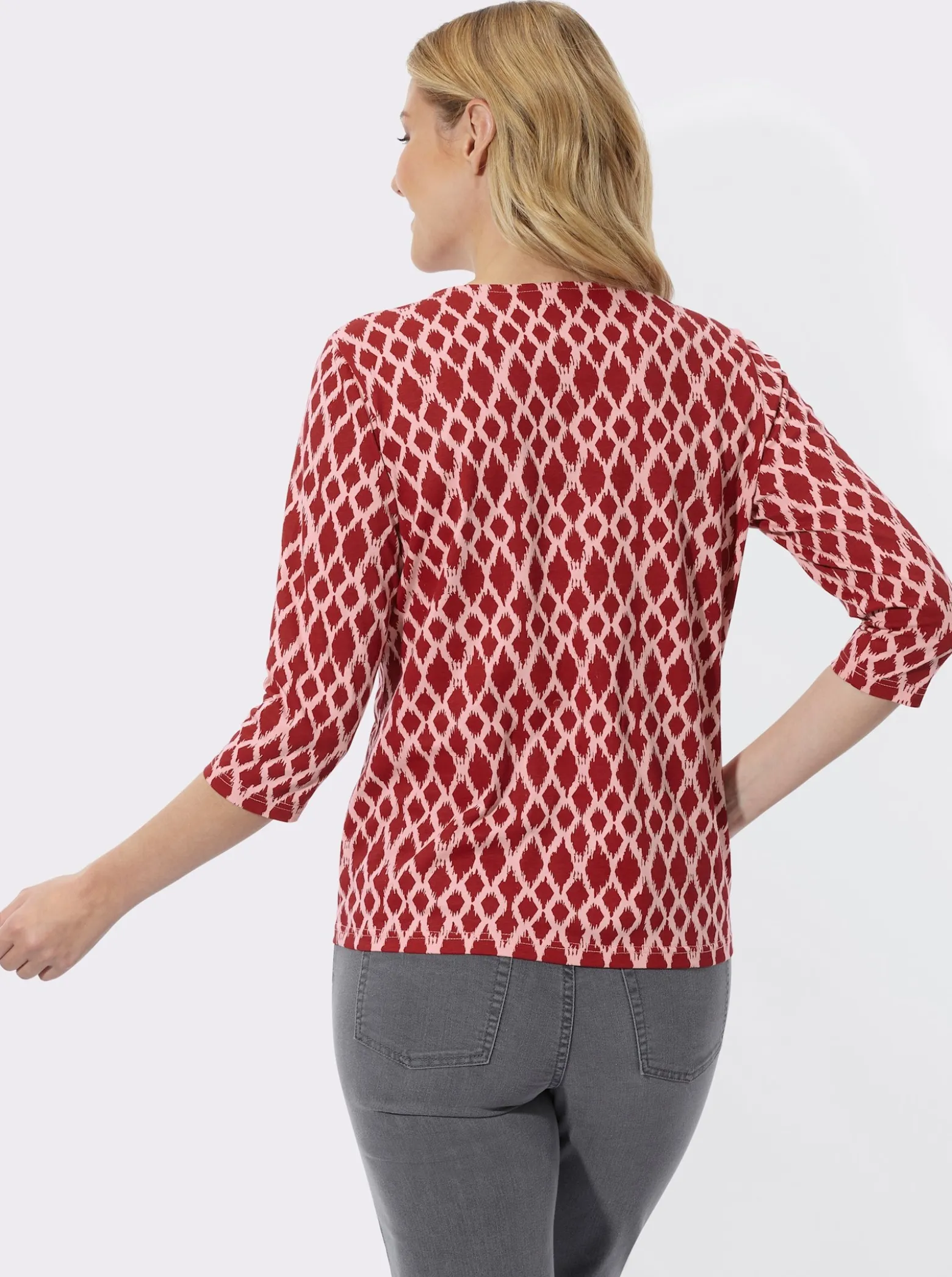 3/4-Arm-Shirt mit modischem Druckmuster