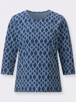 3/4-Arm-Shirt mit modischem Druckmuster
