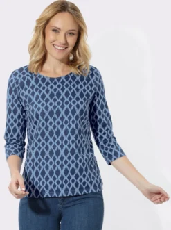 3/4-Arm-Shirt mit modischem Druckmuster