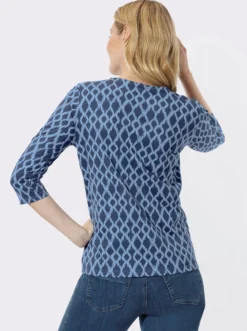 3/4-Arm-Shirt mit modischem Druckmuster